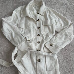 Club Monaco White Jacket with Belt